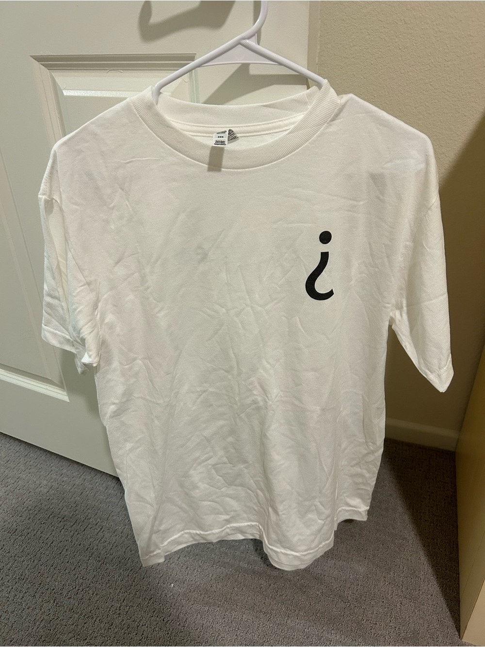 Unisex White Question Mark “Will I Ever Learn?” Graphic Tee Size M